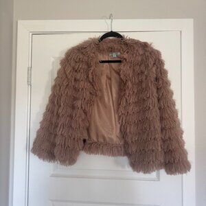 Size Small Blush Plush Fringe Jacket